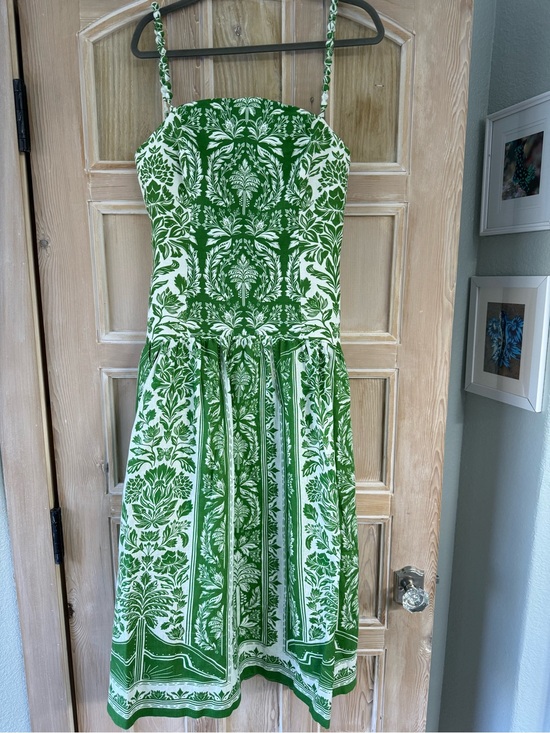 FARM Rio Dresses & Skirts - FARM Rio Green and White Botanical Print Midi Dress